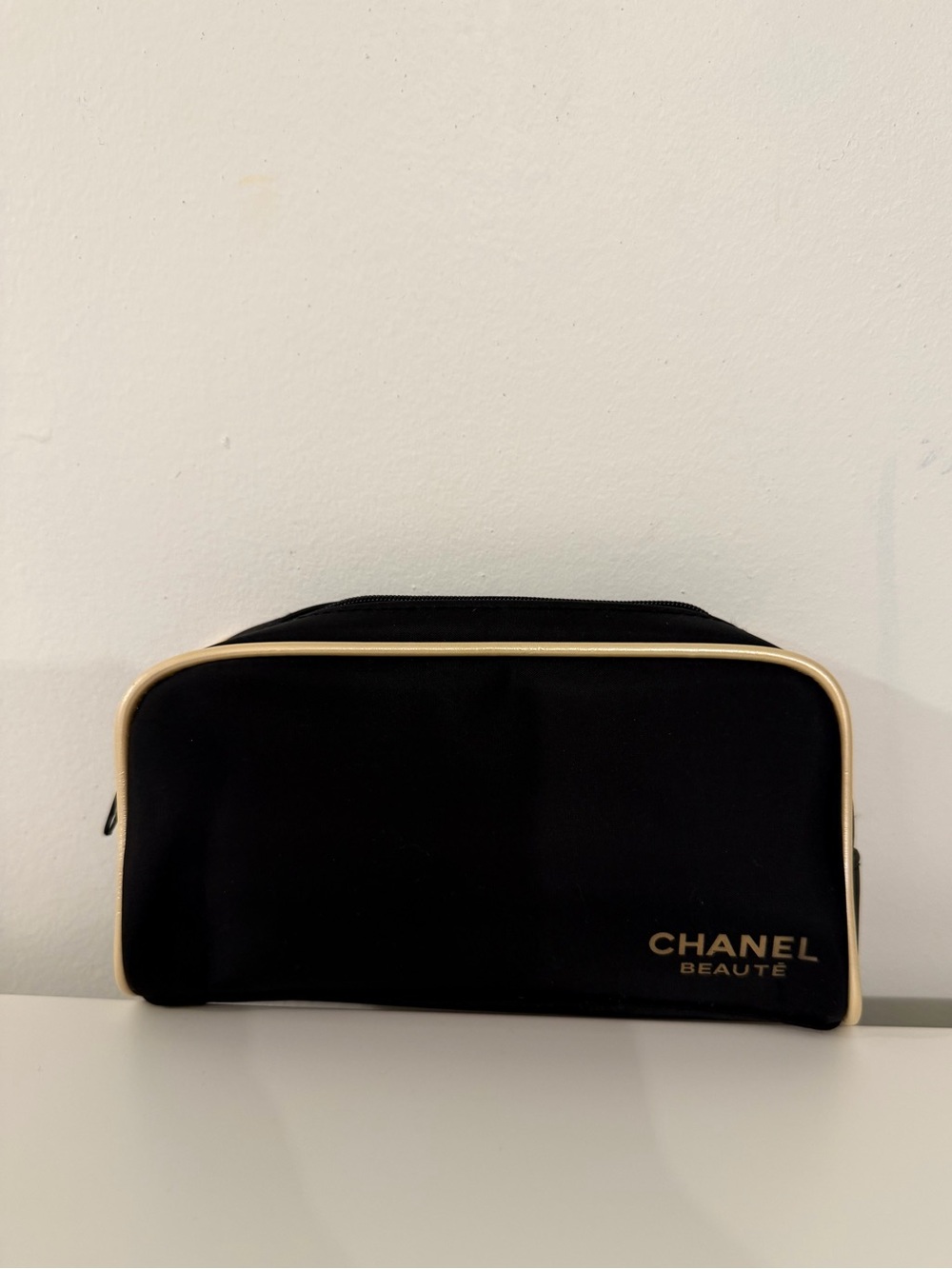Vintage Chanel Black Nylon Makeup Pouch